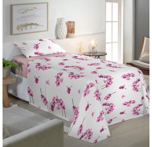 Jogo de Cama Solteiro 200 Fios Fiori - Larissa Rosa (7301)